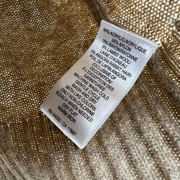 Vintage Old Navy Camel Tan V-Neck Perfect Fit 90's Y2K Sweater Wool Angora XXL - Picture 5 of 5